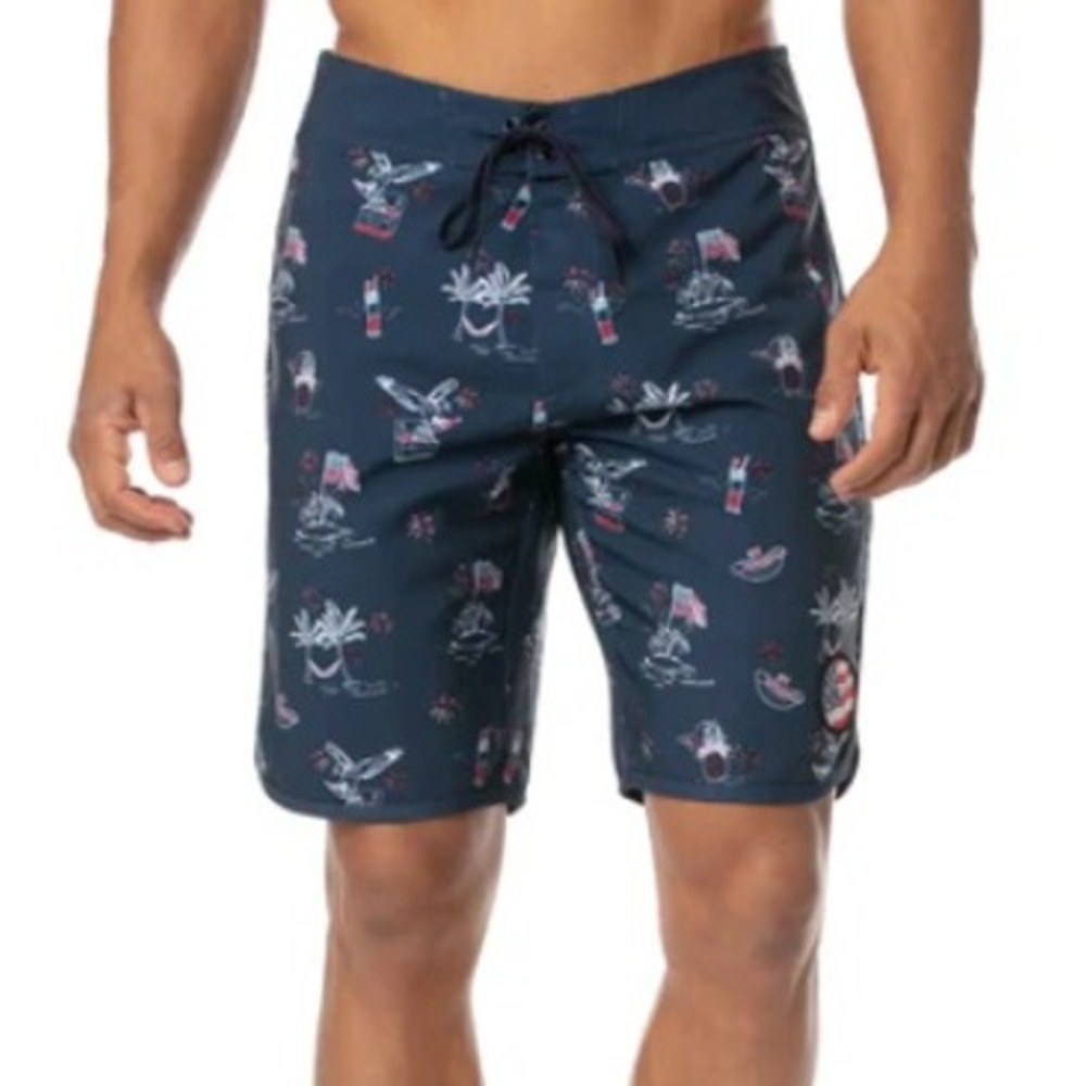 TravisMathew Sweet Land of Beer Boardshorts 36‎ Patriotic Americana Swim Beach